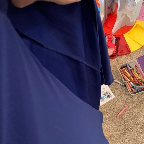 𝅺hailey Logan By Adrianna Papell Dark Blue One Strap Floor Length Gown Size 3/4 - Picture 10 of 11